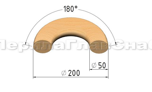 Бублик буковый Ø50.8, 180 град., половинка Фk379-1/2 2