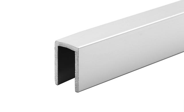 П-образный профиль для неподвижных стекол 8 мм, 19x13, L=2200, алюминий полированный t756 AL 4